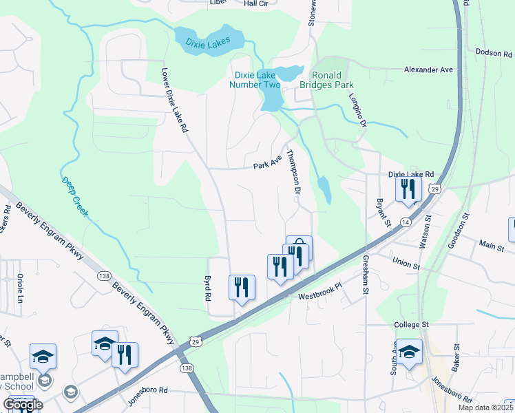 map of restaurants, bars, coffee shops, grocery stores, and more near 7525 Deer Creek Drive in Union City