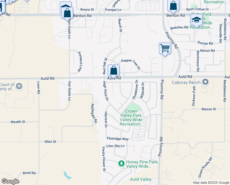 map of restaurants, bars, coffee shops, grocery stores, and more near 37100 Almond Circle in Murrieta