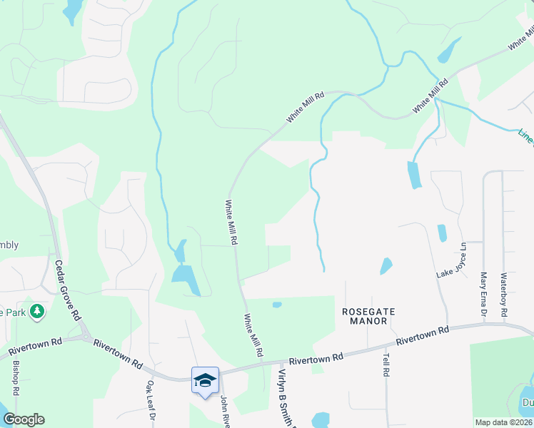 map of restaurants, bars, coffee shops, grocery stores, and more near 6420 White Mill Road in Fairburn