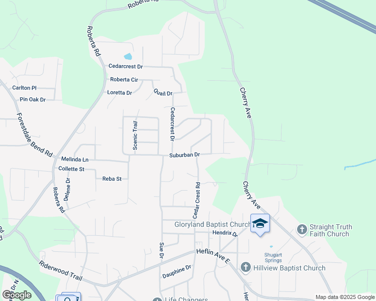map of restaurants, bars, coffee shops, grocery stores, and more near 716 Suburban Drive in Birmingham