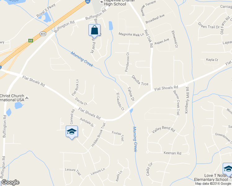 map of restaurants, bars, coffee shops, grocery stores, and more near 6375 El Caudillo Ct in College Park