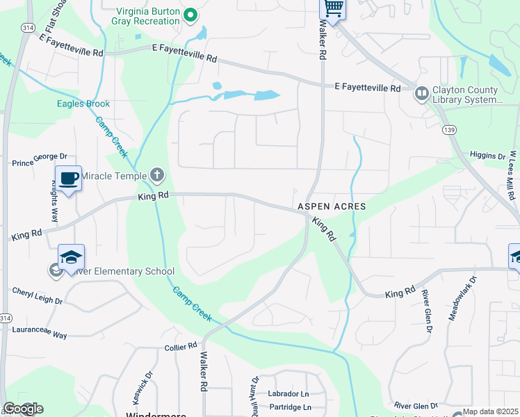 map of restaurants, bars, coffee shops, grocery stores, and more near 6350 Wellesley Drive in Riverdale