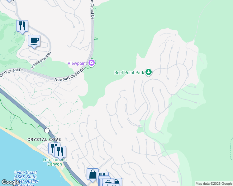 map of restaurants, bars, coffee shops, grocery stores, and more near 9 Clear Water in Newport Beach