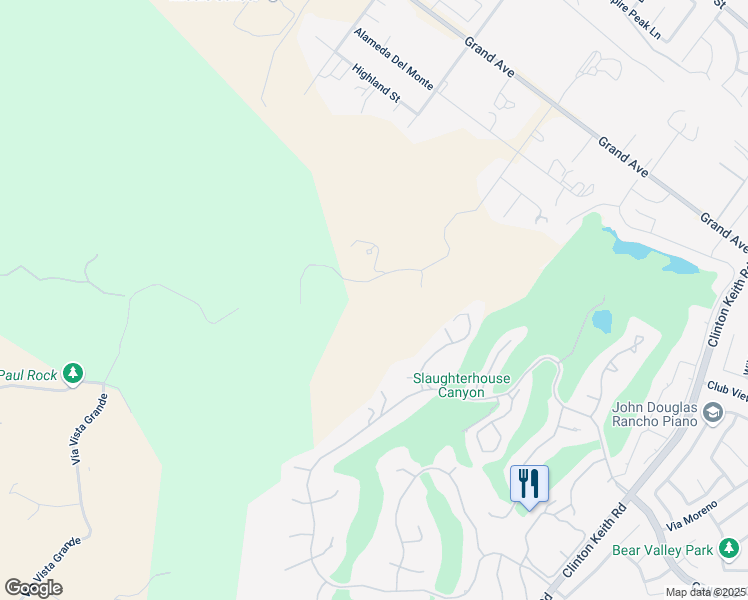 map of restaurants, bars, coffee shops, grocery stores, and more near Vía Vista Grande in Murrieta