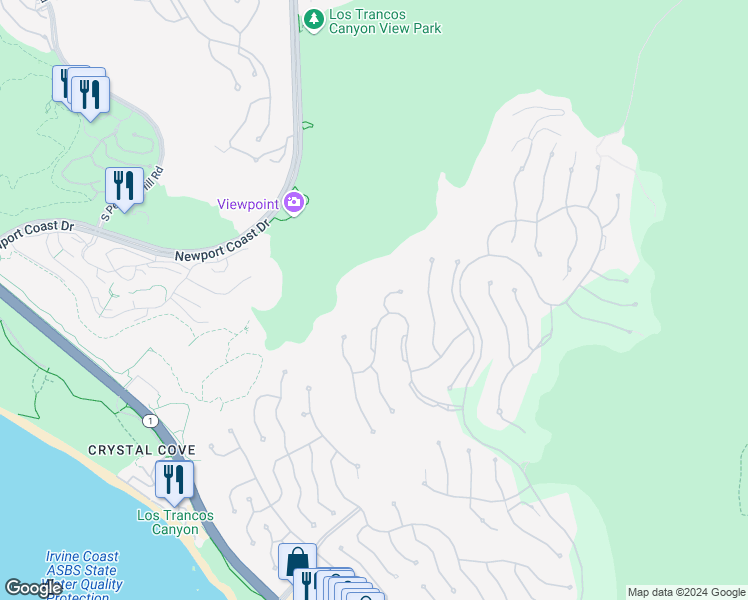 map of restaurants, bars, coffee shops, grocery stores, and more near 9 Clear Water in Newport Beach
