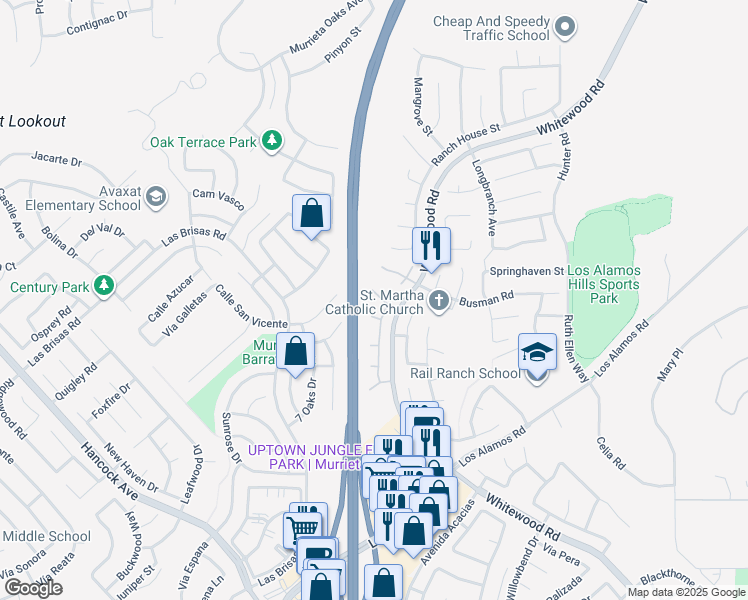 map of restaurants, bars, coffee shops, grocery stores, and more near 24811 Tumbleweed Court in Murrieta