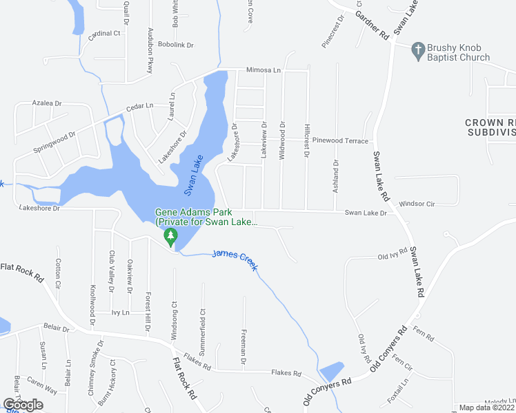 map of restaurants, bars, coffee shops, grocery stores, and more near 108 Lakeview Drive in Stockbridge