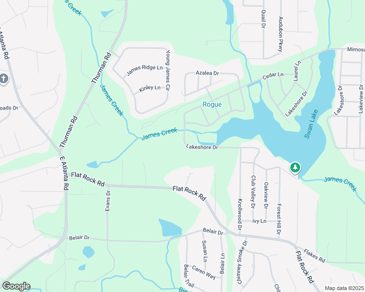 map of restaurants, bars, coffee shops, grocery stores, and more near 487 Lakeshore Drive in Stockbridge