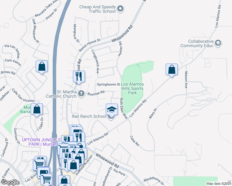 map of restaurants, bars, coffee shops, grocery stores, and more near 27973 Busman Road in Murrieta