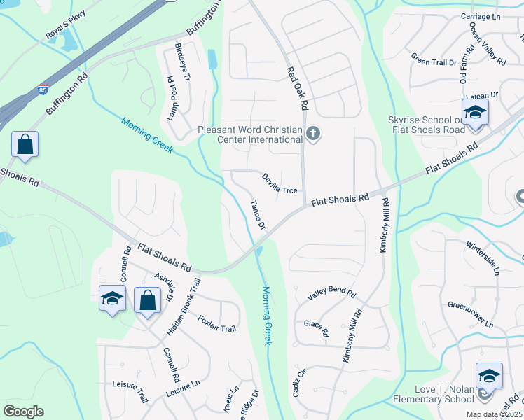 map of restaurants, bars, coffee shops, grocery stores, and more near 6410 Tahoe Drive in College Park