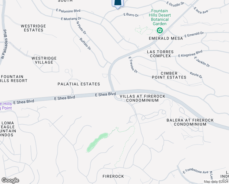 map of restaurants, bars, coffee shops, grocery stores, and more near 15200 East Shea Boulevard in Fountain Hills