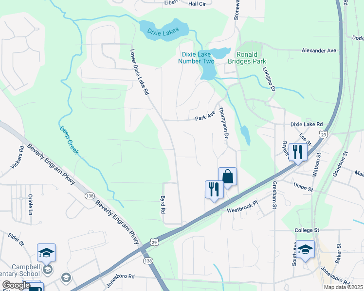 map of restaurants, bars, coffee shops, grocery stores, and more near 7526 Deer Creek Drive in Union City