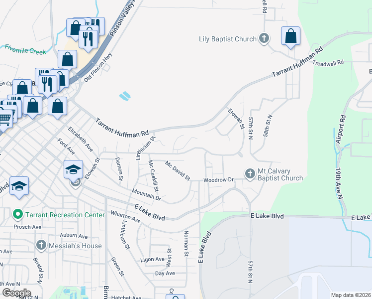 map of restaurants, bars, coffee shops, grocery stores, and more near 2112 Etowah Street in Birmingham