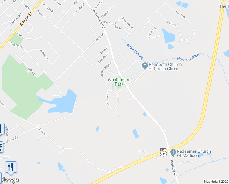 map of restaurants, bars, coffee shops, grocery stores, and more near 70 Pine Tree Circle in Madison