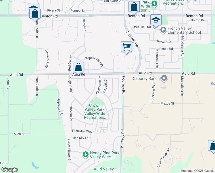 map of restaurants, bars, coffee shops, grocery stores, and more near 37074 Wildoak Drive in Murrieta