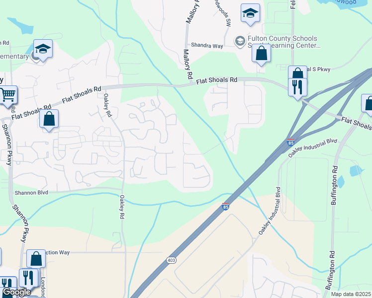 map of restaurants, bars, coffee shops, grocery stores, and more near 3759 Shenfield Drive in Union City