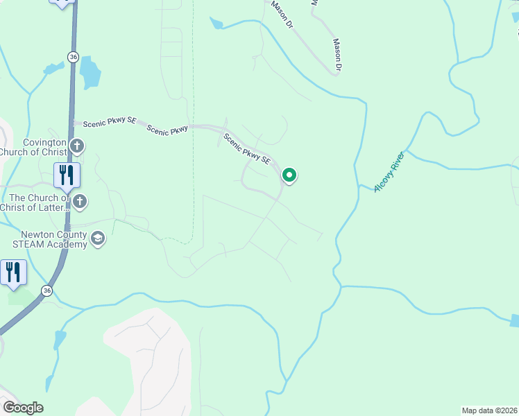 map of restaurants, bars, coffee shops, grocery stores, and more near 13628 Whitman Lane in Covington