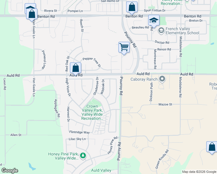 map of restaurants, bars, coffee shops, grocery stores, and more near 37074 Wildoak Drive in Murrieta