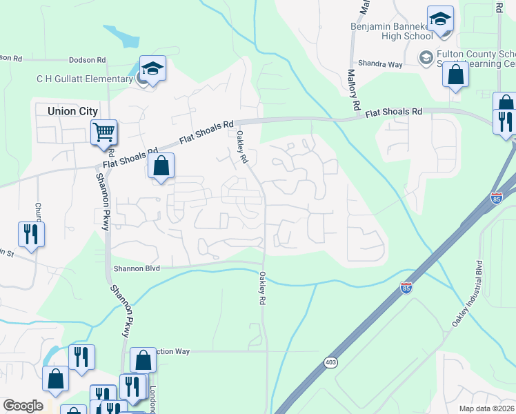 map of restaurants, bars, coffee shops, grocery stores, and more near 3255 Oakley Place in Union City