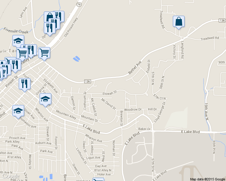 map of restaurants, bars, coffee shops, grocery stores, and more near 2108 Etowah Street in Birmingham