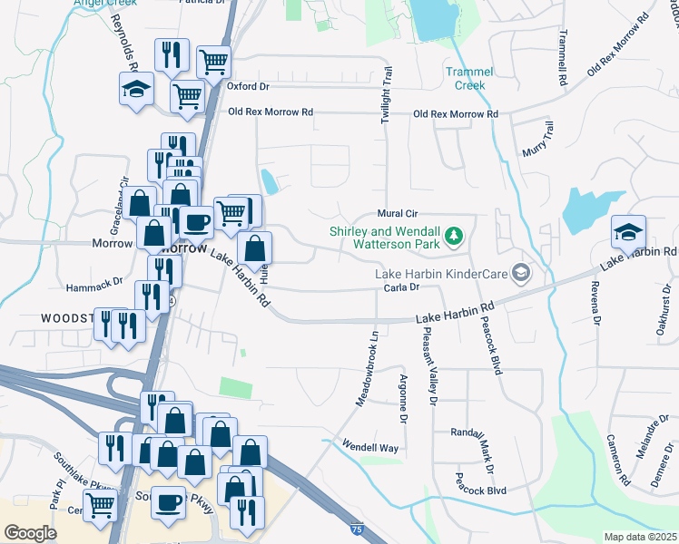 map of restaurants, bars, coffee shops, grocery stores, and more near 1784 Carla Drive in Morrow