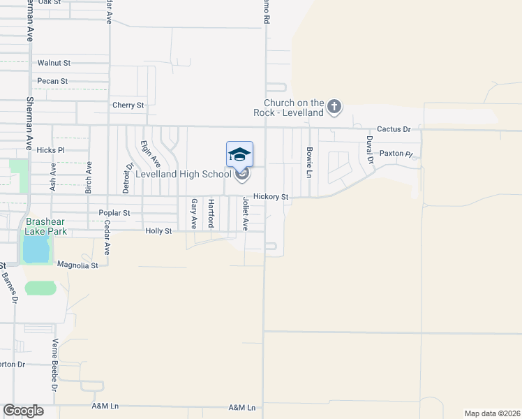 map of restaurants, bars, coffee shops, grocery stores, and more near 761-837 Alamo Rd in Levelland