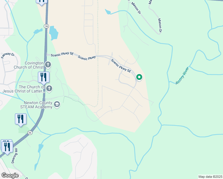 map of restaurants, bars, coffee shops, grocery stores, and more near 13567 Whitman Lane in Covington