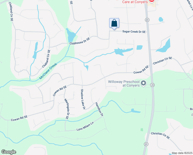map of restaurants, bars, coffee shops, grocery stores, and more near 724 Cowan Road Southeast in Conyers