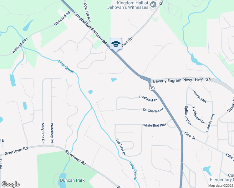 map of restaurants, bars, coffee shops, grocery stores, and more near 779 Pinehurst Drive in Fairburn