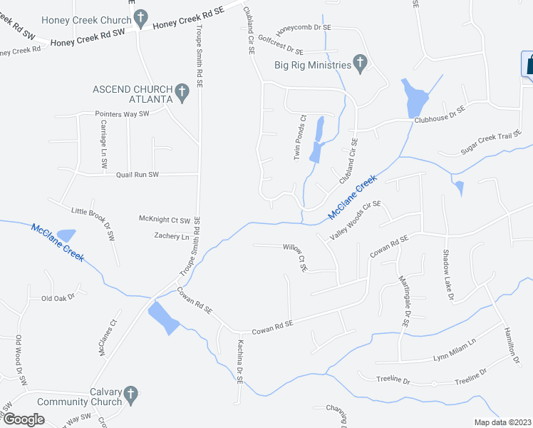 map of restaurants, bars, coffee shops, grocery stores, and more near 614 Littleridge Lane Southeast in Conyers