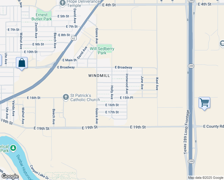 map of restaurants, bars, coffee shops, grocery stores, and more near 1500 Holly Avenue in Lubbock