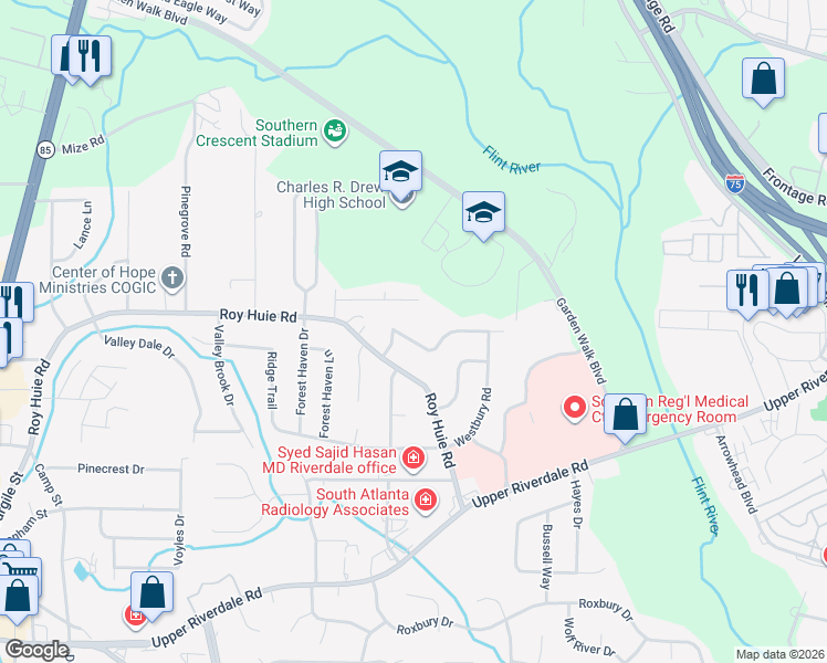 map of restaurants, bars, coffee shops, grocery stores, and more near 165 Scarsdale Drive in Riverdale
