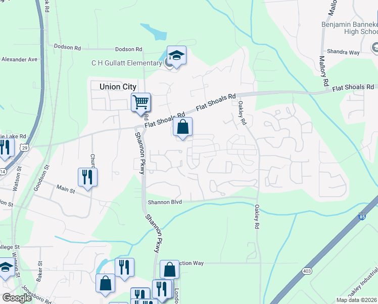 map of restaurants, bars, coffee shops, grocery stores, and more near 8480 Oakley Circle in Union City