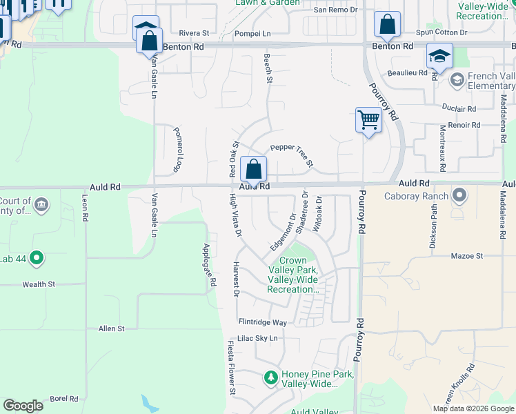 map of restaurants, bars, coffee shops, grocery stores, and more near 37100 Almond Circle in Murrieta
