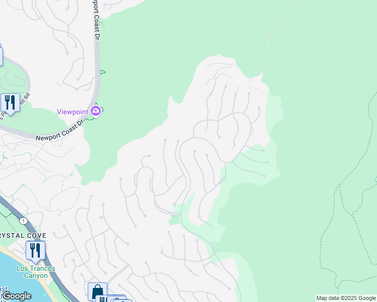 map of restaurants, bars, coffee shops, grocery stores, and more near 6 Midsummer in Newport Beach