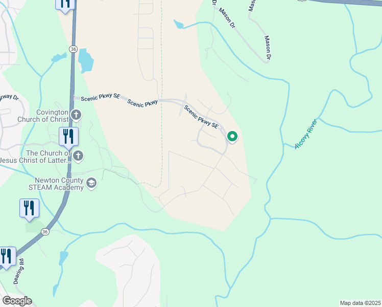 map of restaurants, bars, coffee shops, grocery stores, and more near 13574 Whitman Lane in Covington