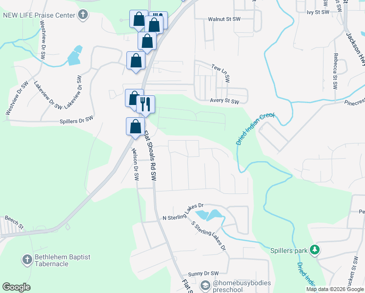 map of restaurants, bars, coffee shops, grocery stores, and more near 8220 Laurel Drive Southwest in Covington