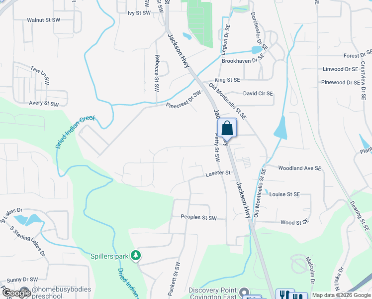 map of restaurants, bars, coffee shops, grocery stores, and more near 7154 Harmony Place Southwest in Covington