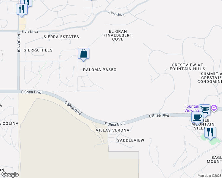 map of restaurants, bars, coffee shops, grocery stores, and more near 10619 North 140th Way in Scottsdale