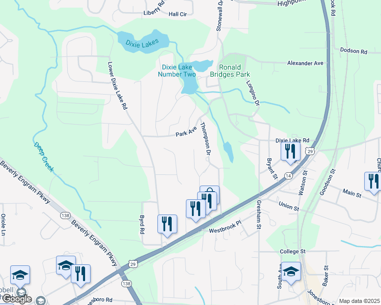 map of restaurants, bars, coffee shops, grocery stores, and more near 7525 Deer Creek Drive in Union City