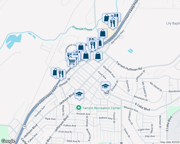 map of restaurants, bars, coffee shops, grocery stores, and more near in Tarrant