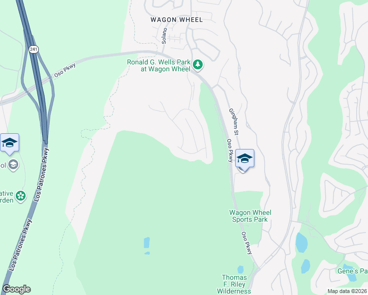 map of restaurants, bars, coffee shops, grocery stores, and more near 16 Swallows Lane in Trabuco Canyon