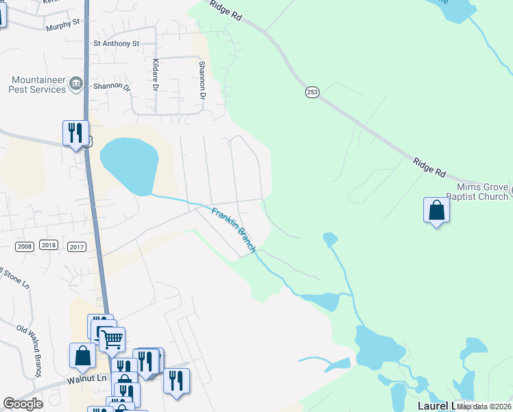 map of restaurants, bars, coffee shops, grocery stores, and more near 15 Farrington Way in North Augusta