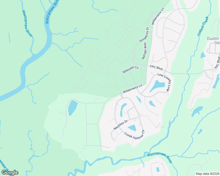 map of restaurants, bars, coffee shops, grocery stores, and more near 257 Splendor Circle in Murrells Inlet