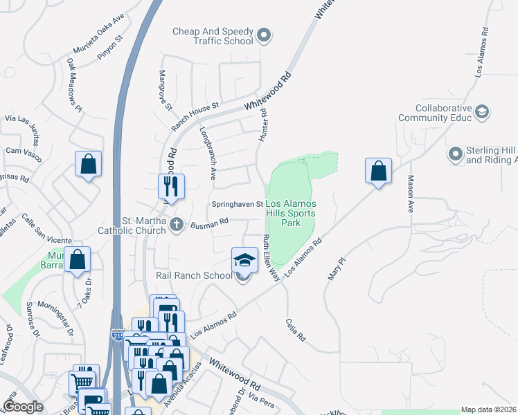 map of restaurants, bars, coffee shops, grocery stores, and more near 27974 Springhaven Street in Murrieta