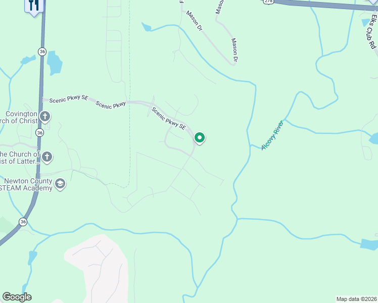 map of restaurants, bars, coffee shops, grocery stores, and more near 13152 Vista Lane in Covington