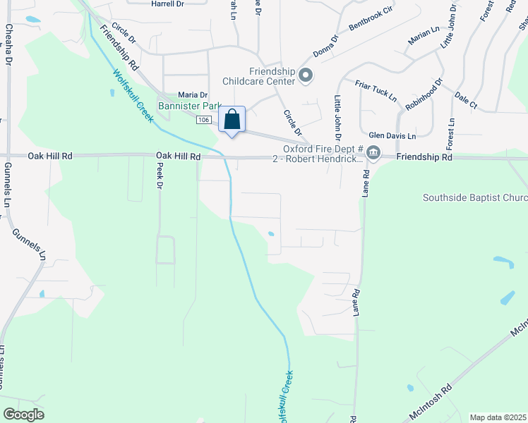 map of restaurants, bars, coffee shops, grocery stores, and more near 150 Noah Lane in Oxford