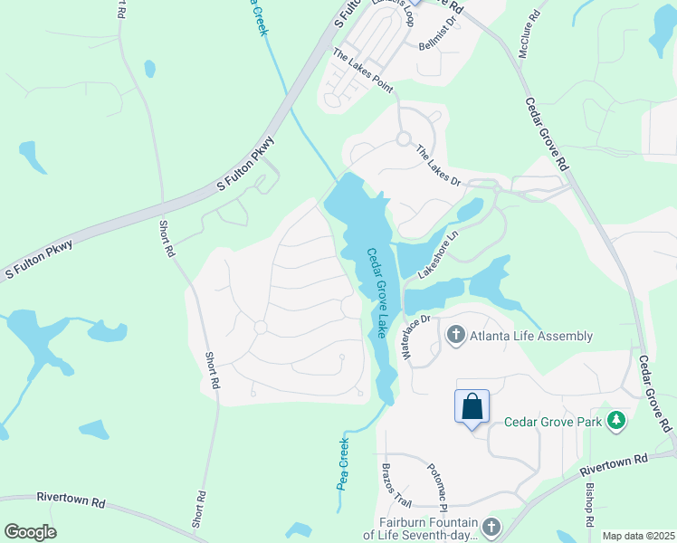 map of restaurants, bars, coffee shops, grocery stores, and more near 7867 Stillmist Drive in Fairburn
