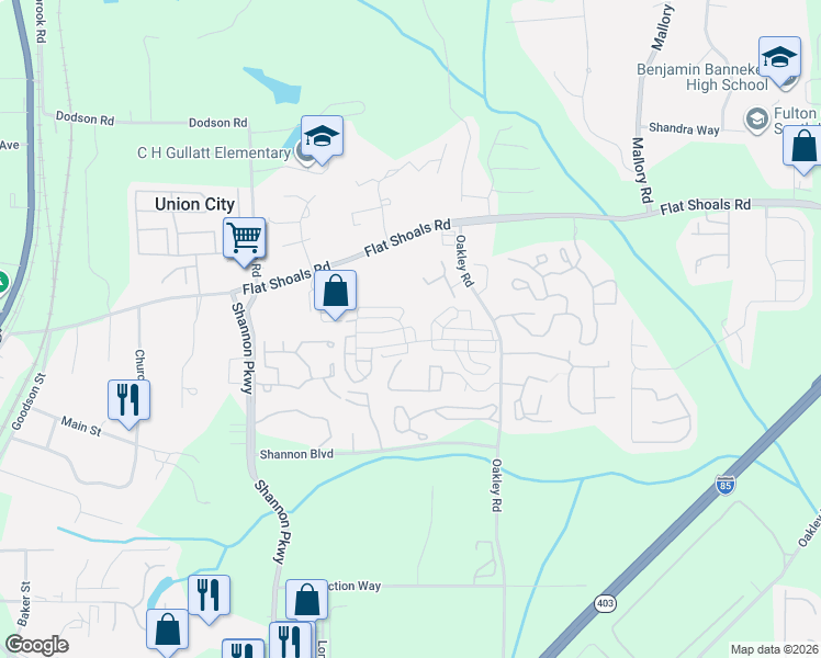 map of restaurants, bars, coffee shops, grocery stores, and more near 8150 Oakley Circle in Union City