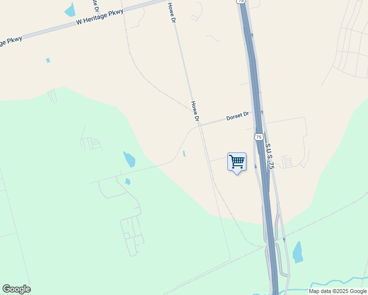 map of restaurants, bars, coffee shops, grocery stores, and more near 510 Progress Drive in Sherman